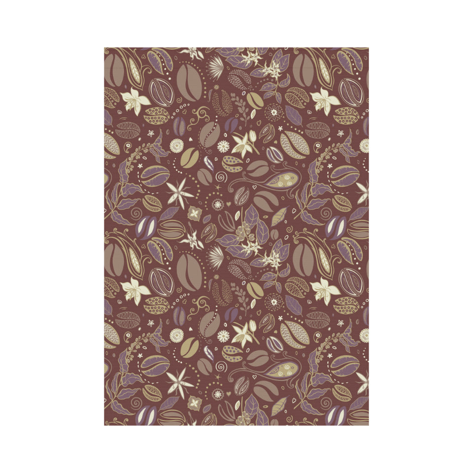 Coffee bean flower pattern House Flag Garden Flag