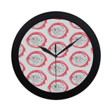 Hand drawn dragon fruit Elegant Black Wall Clock