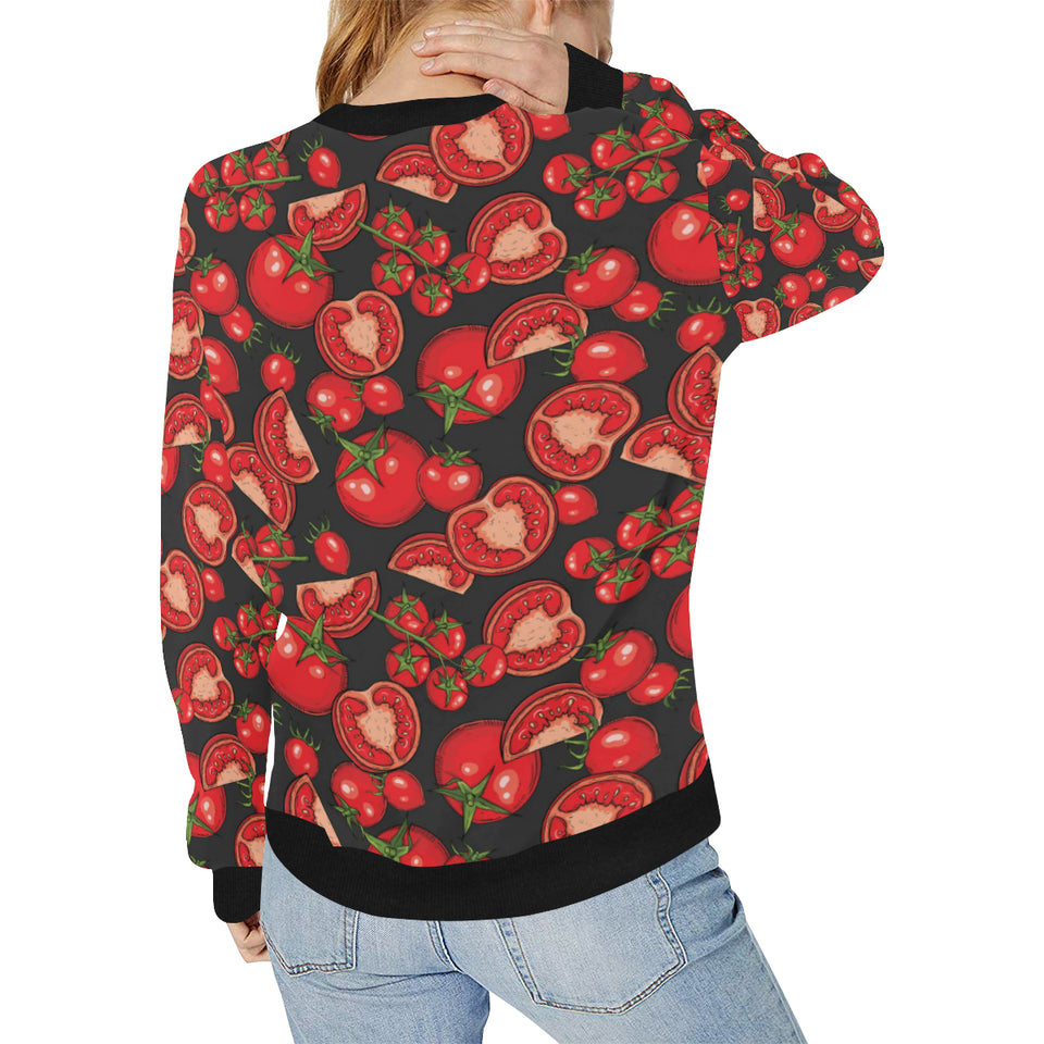 Tomato black background Women's Crew Neck Sweatshirt