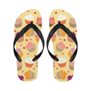 cake cupcake heart cherry pattern Unisex Flip Flops
