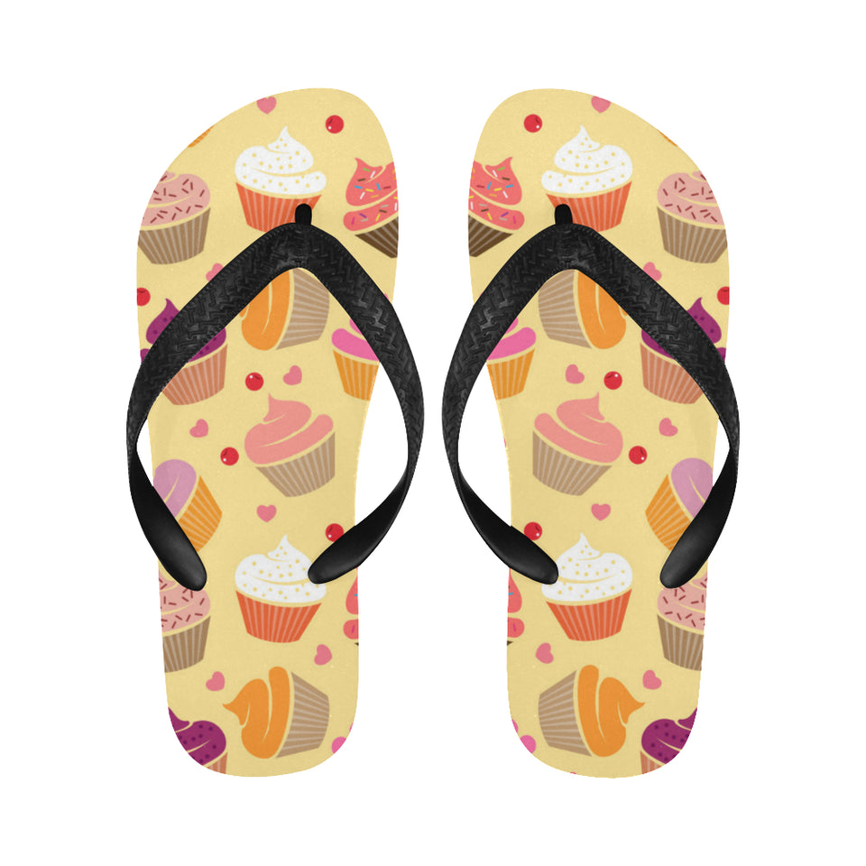 cake cupcake heart cherry pattern Unisex Flip Flops