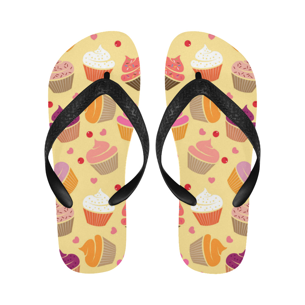 cake cupcake heart cherry pattern Unisex Flip Flops