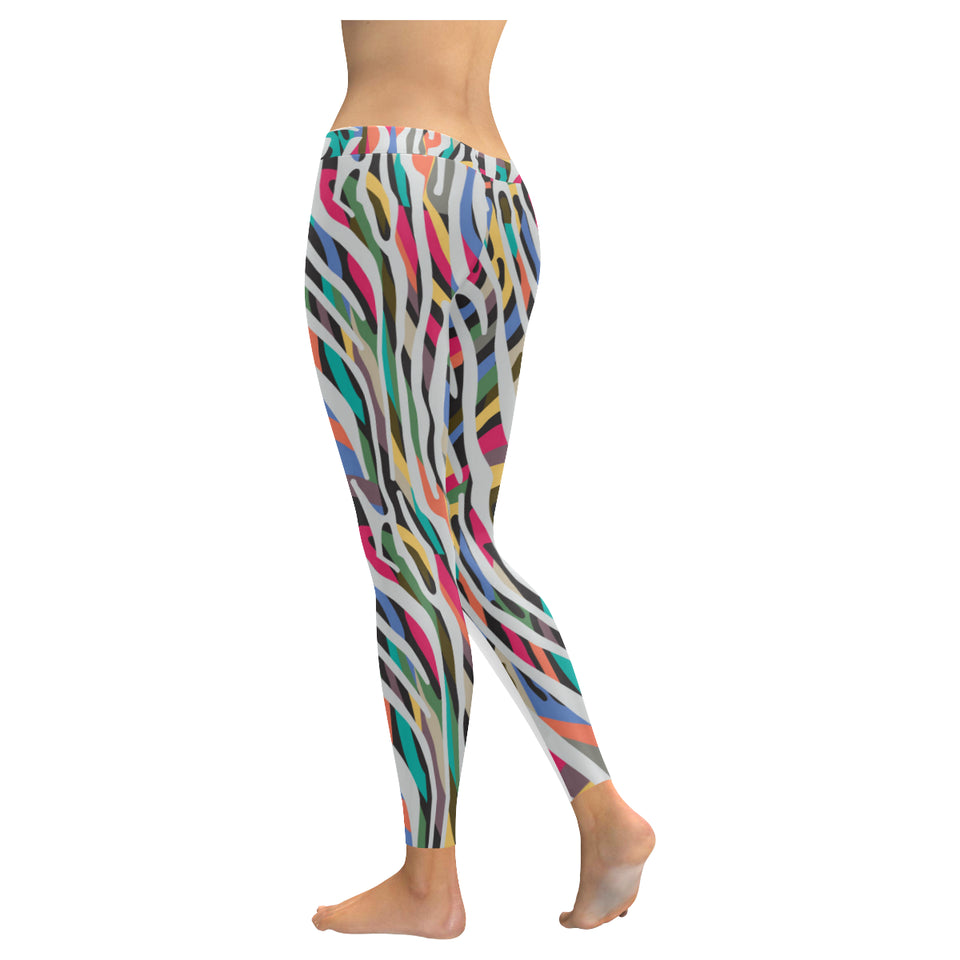 Colorful zebra skin pattern Women's Legging Fulfilled In US