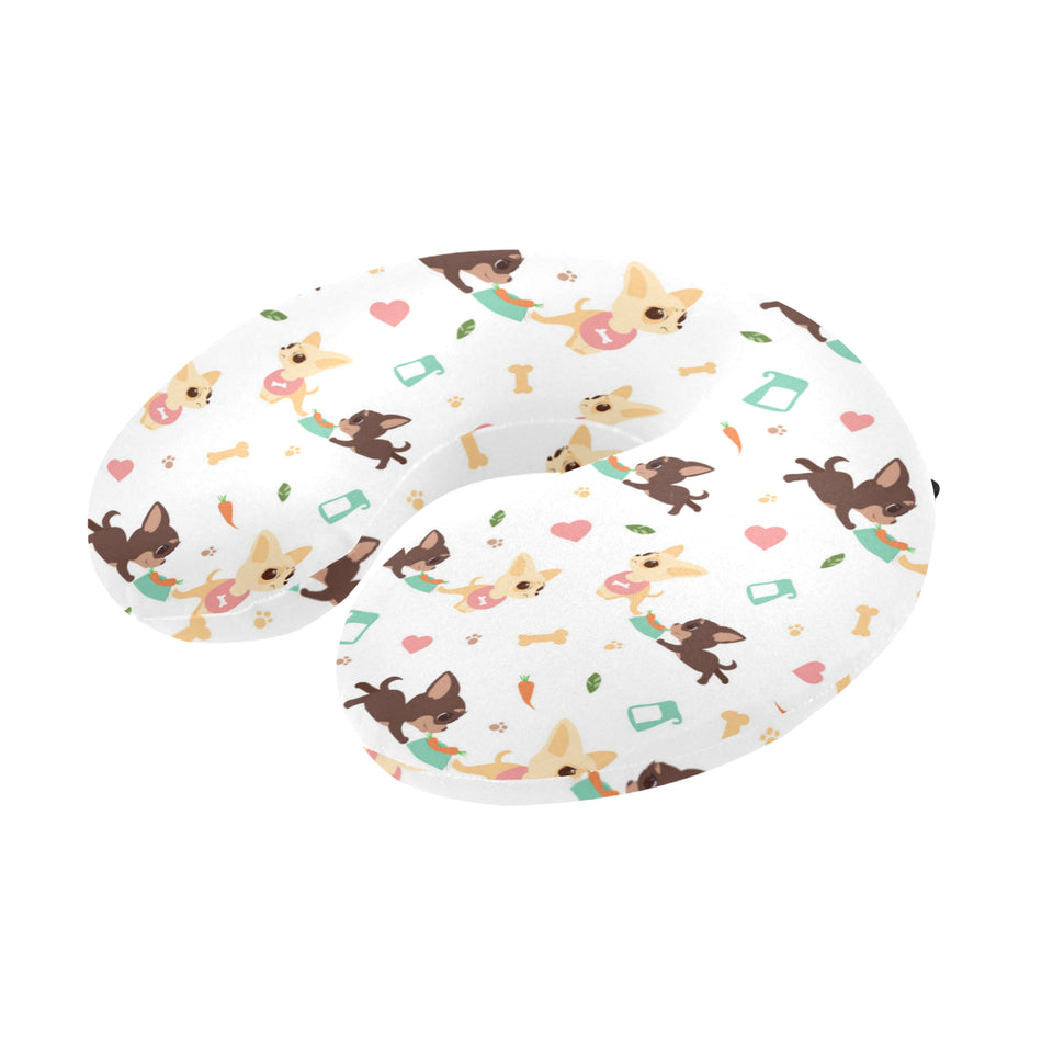 Cute Chihuahua puppie pattern U-Shaped Travel Neck Pillow