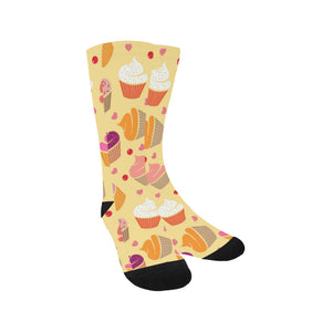 cake cupcake heart cherry pattern Crew Socks