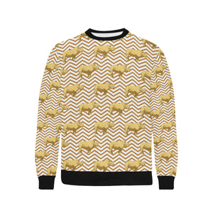 Rhino yellow theme pattern Men's Crew Neck Sweatshirt