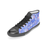 white bengal tigers pattern Women's High Top Canvas Shoes Black
