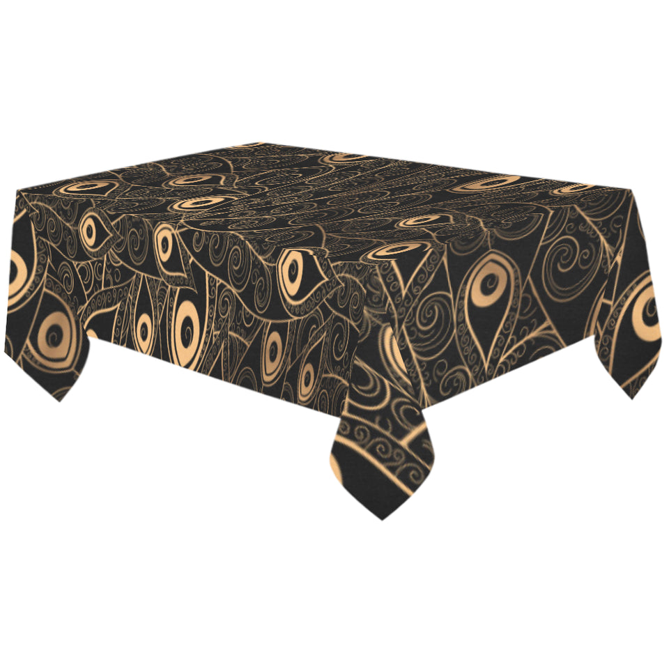 Gold peacock feather pattern Tablecloth