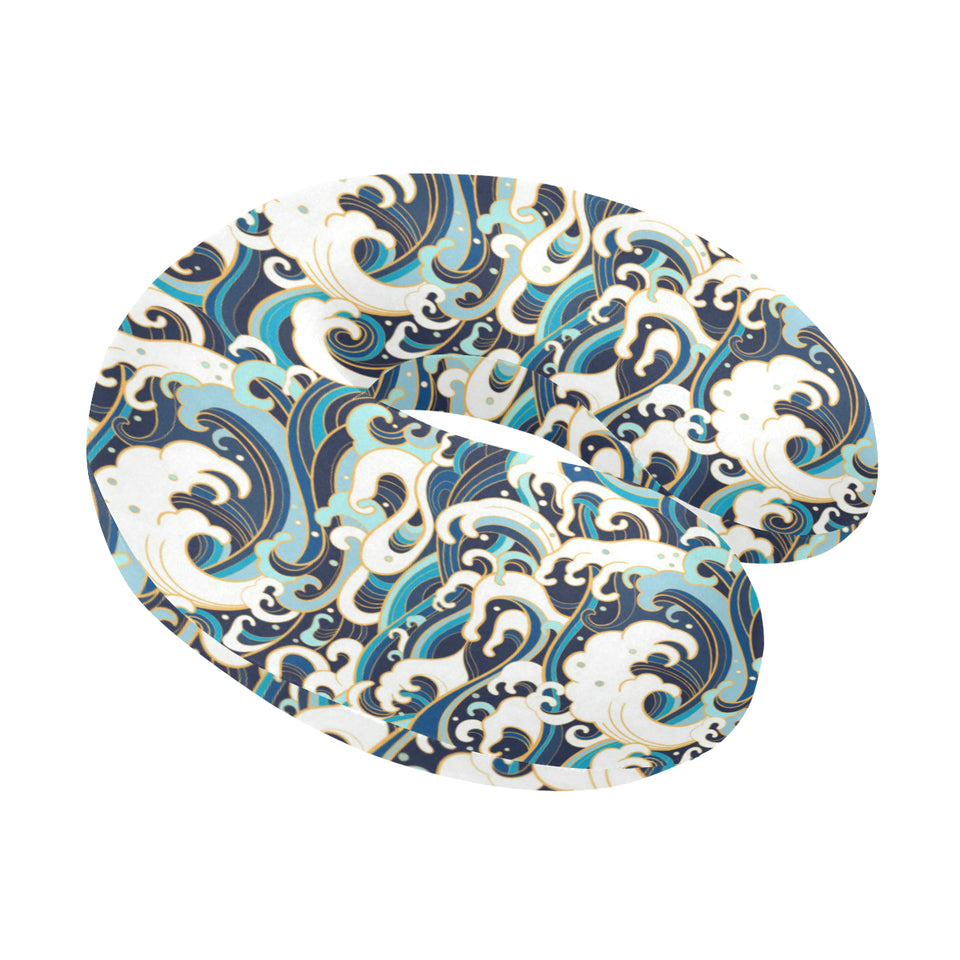 Japanese wave pattern U-Shaped Travel Neck Pillow
