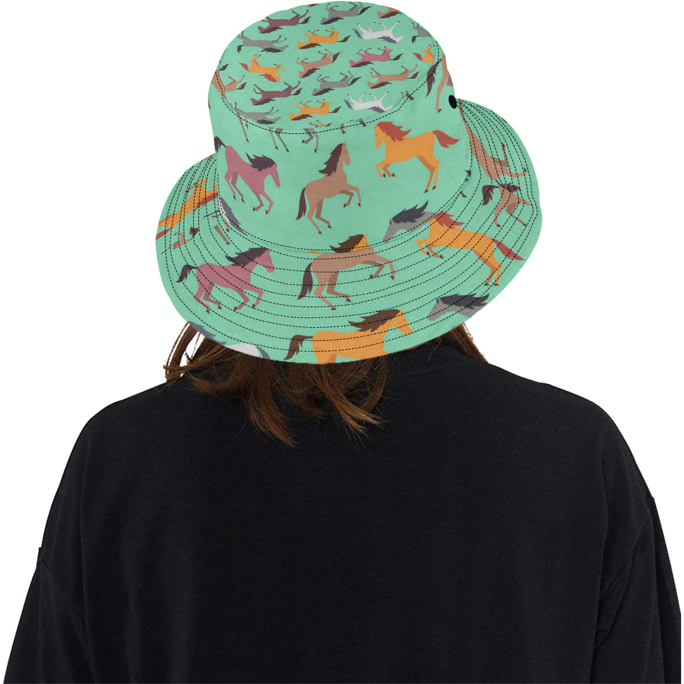 Colorful horses pattern Unisex Bucket Hat