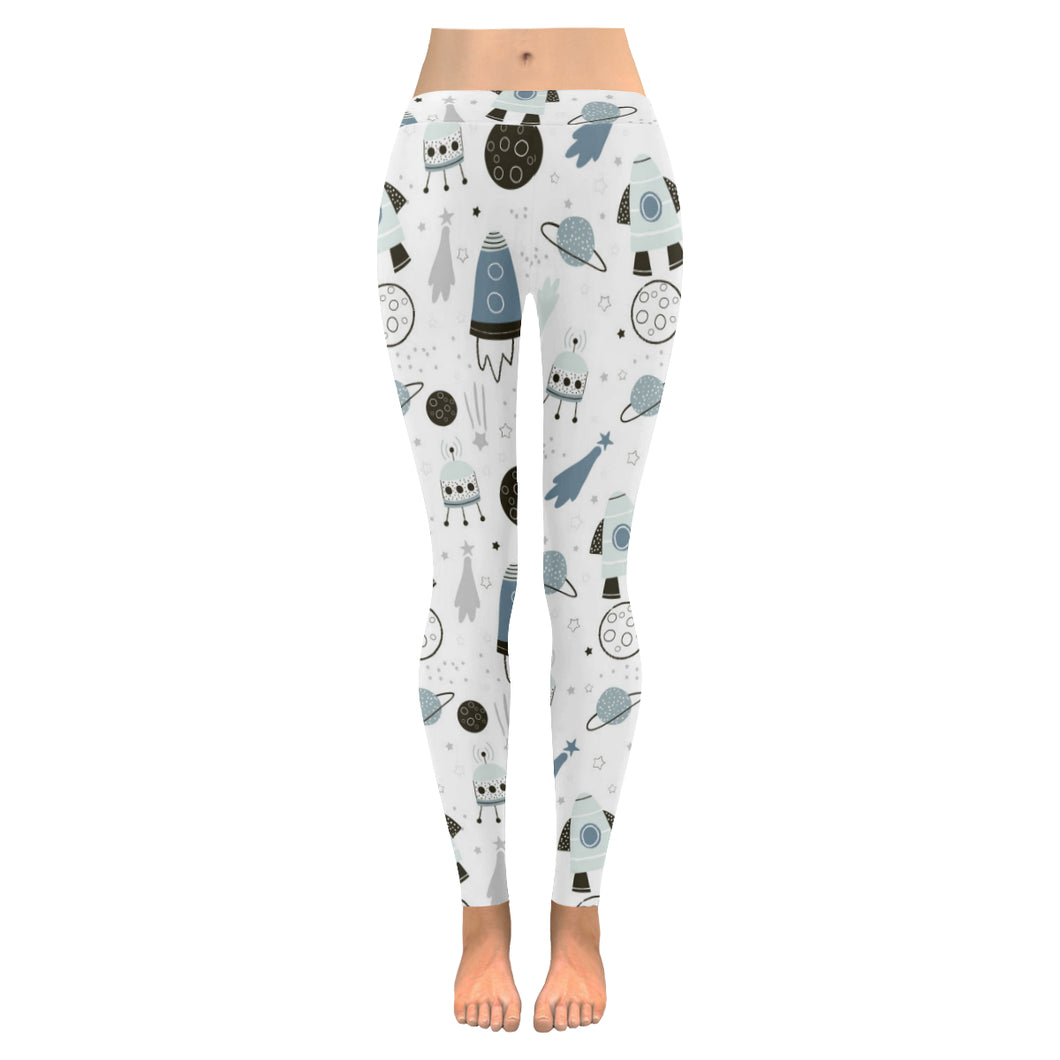 Hand drawn space elements space rocket star planet Women's Legging Fulfilled In US