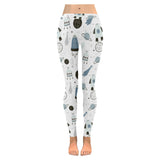 Hand drawn space elements space rocket star planet Women's Legging Fulfilled In US