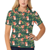 Squirrel Pattern Print Design 03 Women's All Over Print Polo Shirt
