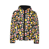 Beer type pattern Kids' Boys' Girls' Padded Hooded Jacket