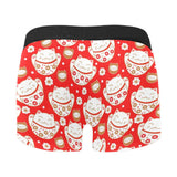 Cute Maneki neko cat red background Men's All Over Print Boxer Briefs Men's Underwear