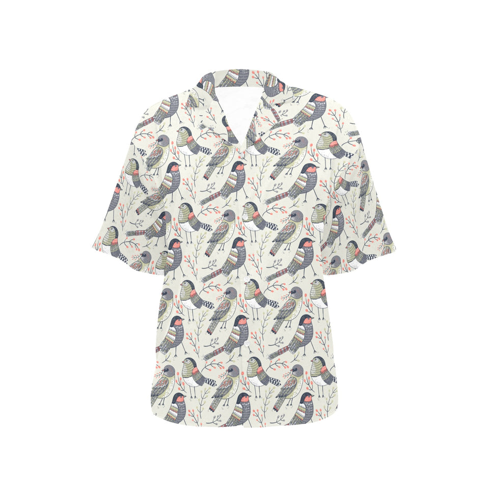 Pigeon Pattern Print Design 04 Women's All Over Print Hawaiian Shirt