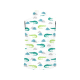 watercolor crocodile pattern Women's Padded Vest