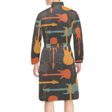 electric guitars pattern Men's Long Sleeve Belted Night Robe