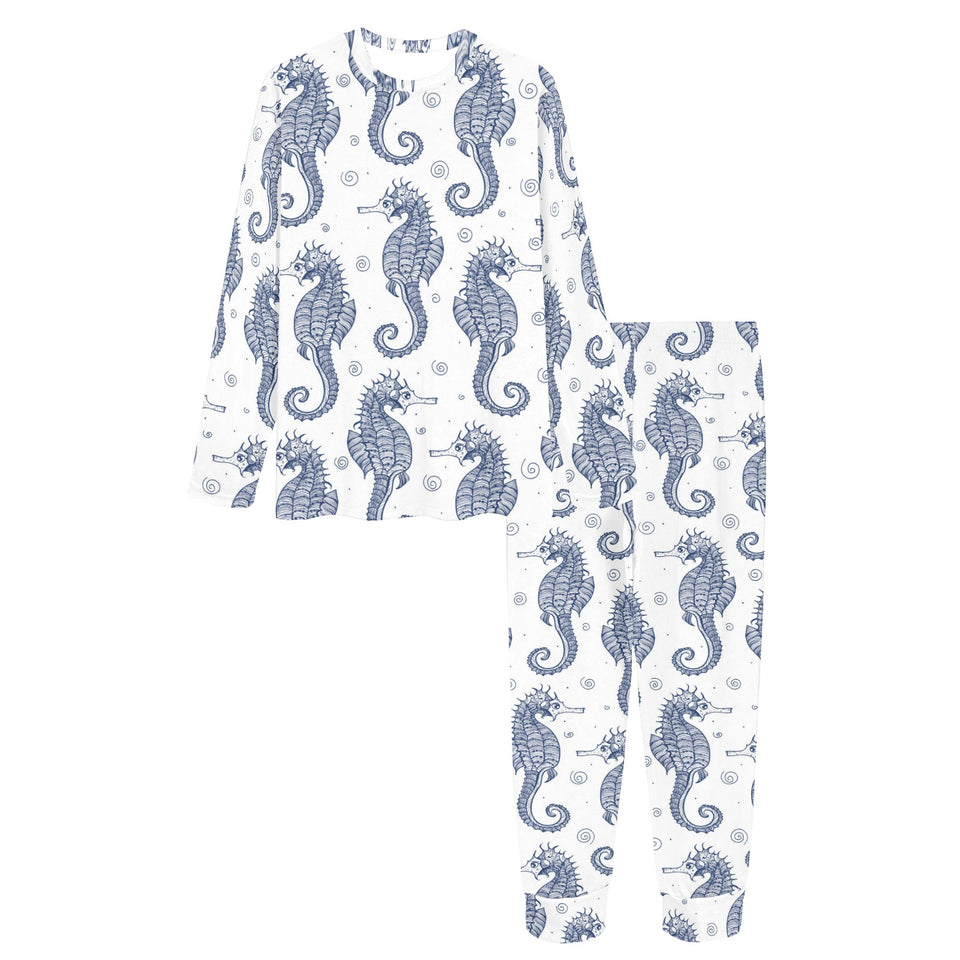 Seahorse pattern background Women's All Over Print Pajama Set