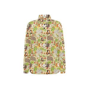 Guinea Pig Pattern Print Design 04 Women's Long Sleeve Polo Shirt