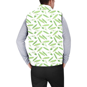 Green Peas Pattern Print Design 04 Men's Padded Vest