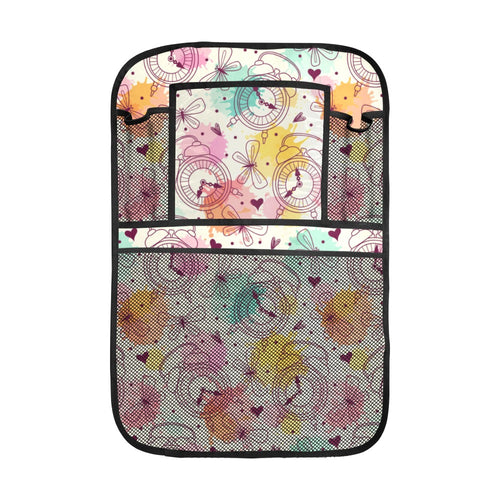 Clock butterfly pattern Car Seat Back Organizer