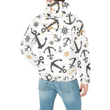 Anchors Rudders pattern Men's Padded Hooded Jacket