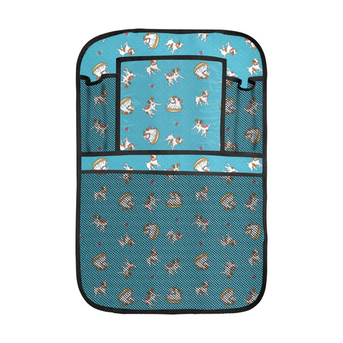 Jack Russel Pattern Print Design 03 Car Seat Back Organizer