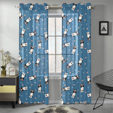 Cute boston terrier dog spattern Gauze Curtain