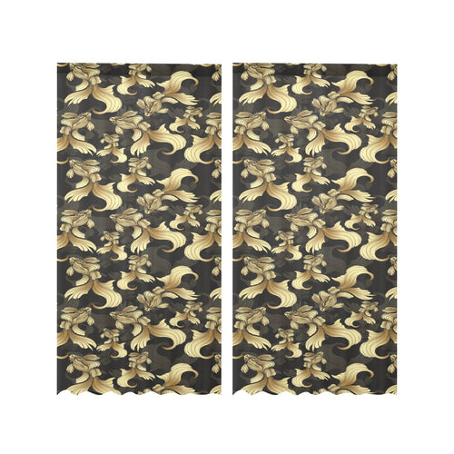 Goldfish Pattern Print Design 01 Gauze Curtain