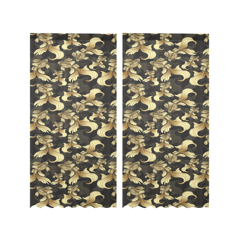 Goldfish Pattern Print Design 01 Gauze Curtain