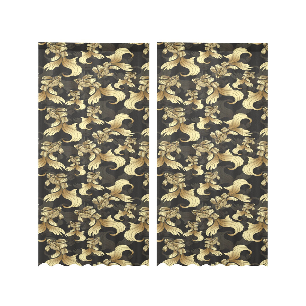 Goldfish Pattern Print Design 01 Gauze Curtain