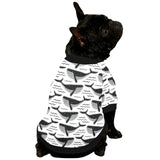 Black whale pattern All Over Print Pet Dog Round Neck Fuzzy Shirt