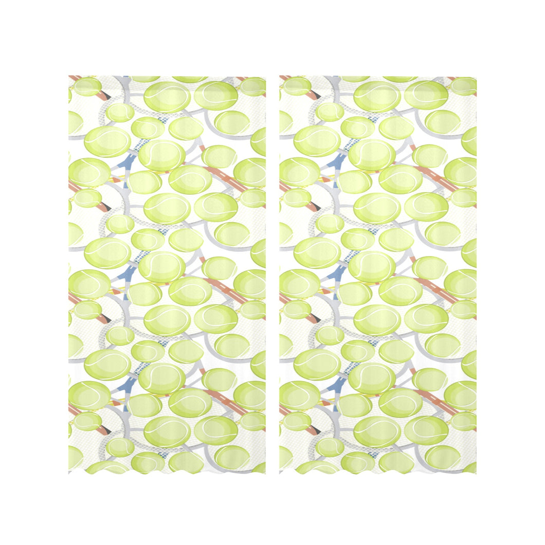 Tennis Pattern Print Design 01 Gauze Curtain