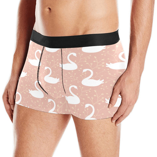 Swan flower light pink background Men's All Over Print Boxer Briefs Men's Underwear