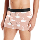 Swan flower light pink background Men's All Over Print Boxer Briefs Men's Underwear
