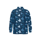 Stingray Pattern Print Design 04 Men's Long Sleeve Polo Shirt