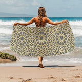 arabic star gold pattern Beach Towel