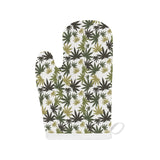 Canabis Marijuana Weed Pattern Print Design 05 Heat Resistant Oven Mitts