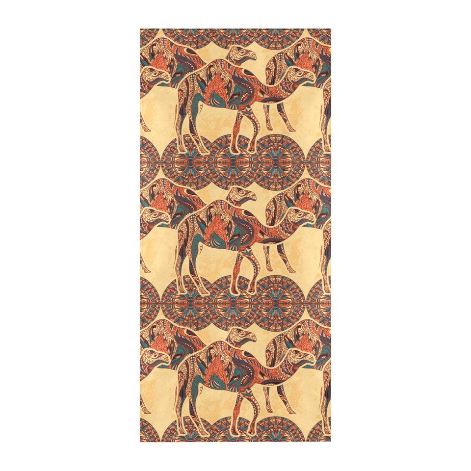 Camel polynesian tribal design pattern Beach Towel