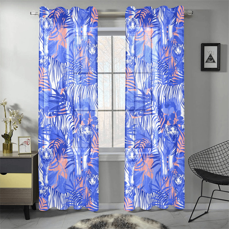 white bengal tigers pattern Gauze Curtain
