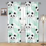 Panda pattern tropical leaves background Gauze Curtain