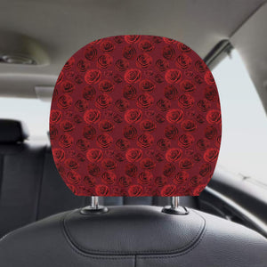 Rose Pattern Print Design 03 Car Headrest Cover