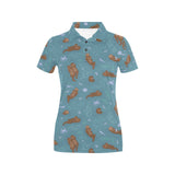 Sea otters pattern Women's All Over Print Polo Shirt