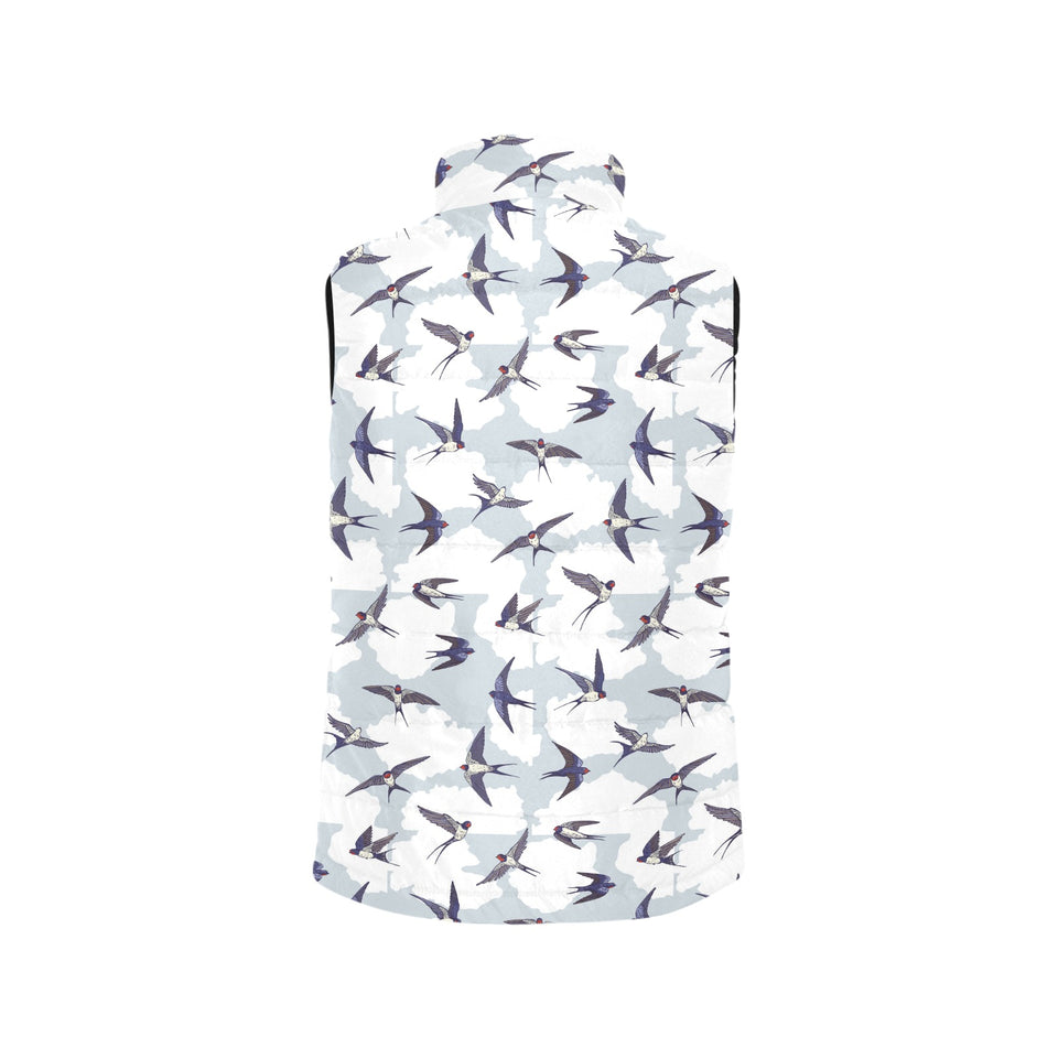 Swallow Pattern Print Design 05 Women's Padded Vest