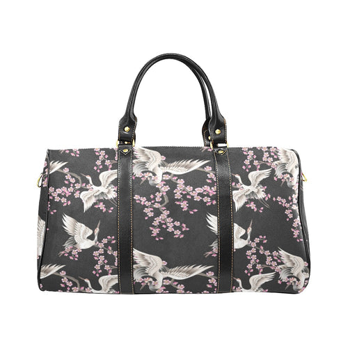 Japanese crane pink sakura pattern Travel Bag