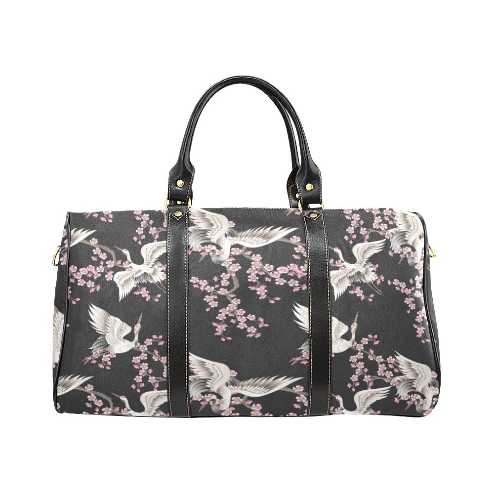 Japanese crane pink sakura pattern Travel Bag