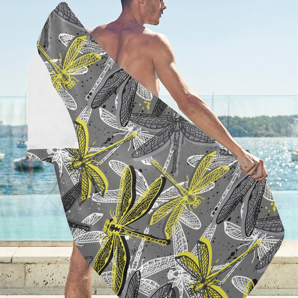 Hand drawn dragonfly pattern Beach Towel