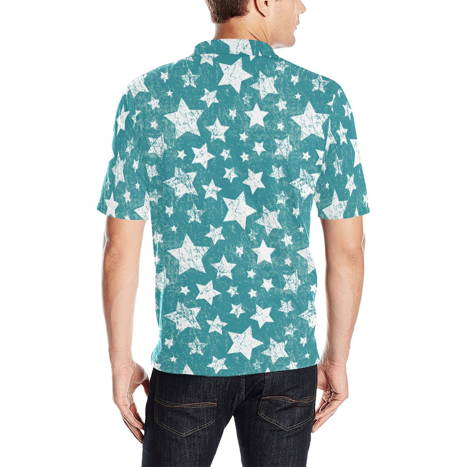 Vintage star pattern Men's All Over Print Polo Shirt