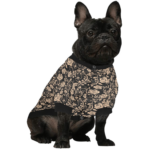 Rose Pattern Print Design 04 All Over Print Pet Dog Round Neck Fuzzy Shirt